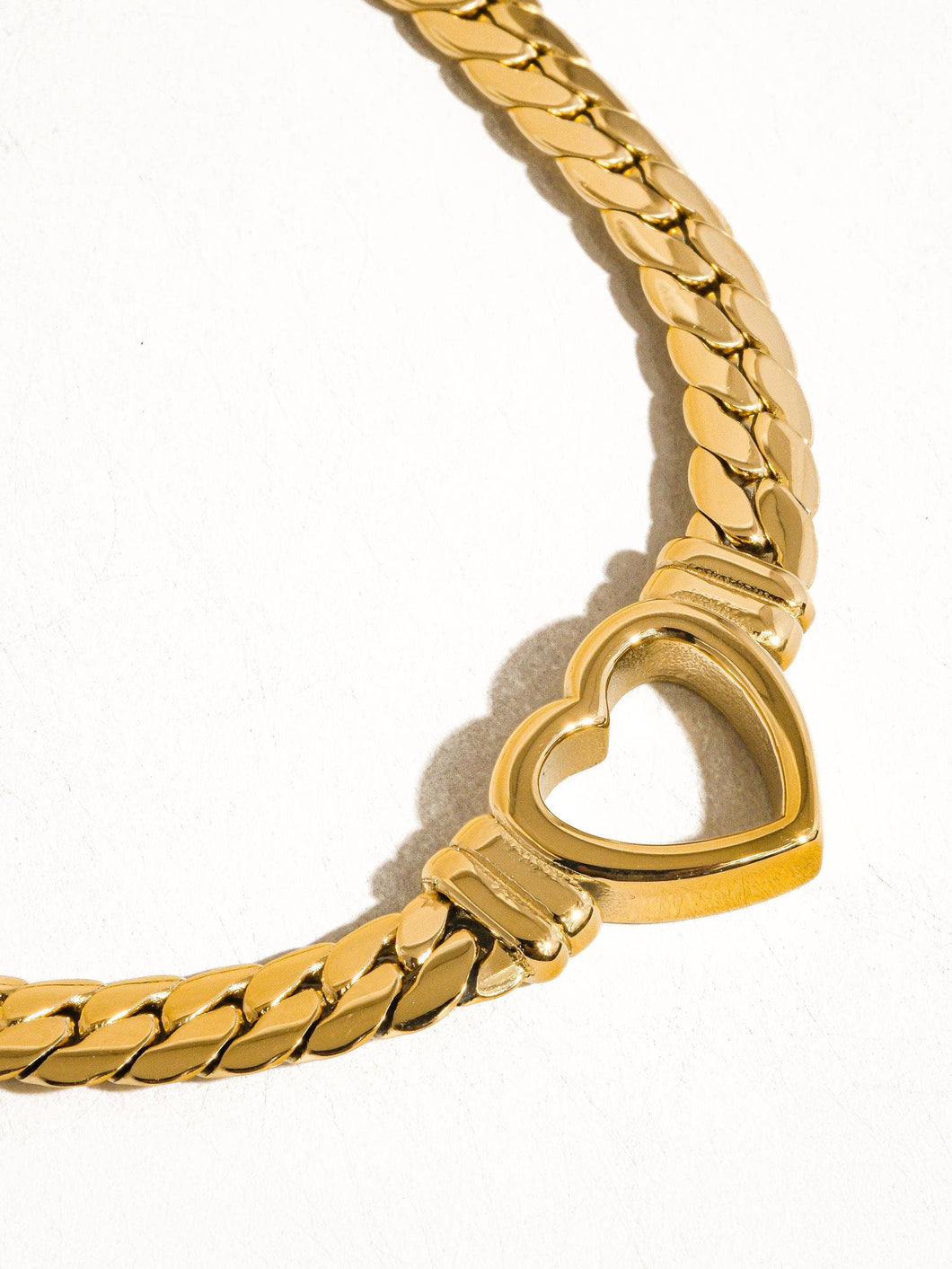 Tessa 14K Heart Snake Chain Necklace: Yellow Gold