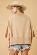 Load image into Gallery viewer, Beige Washed Crop Sweatshirt
