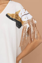 Load image into Gallery viewer, Kickin Up Dirt Sequin Fringe Boots Ivory Top
