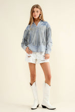 Load image into Gallery viewer, Embroidered Fringe Button Up Shirt
