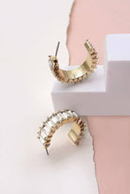 Load image into Gallery viewer, Baguette Rhinestone Hoop Earring
