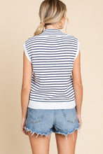 Load image into Gallery viewer, Off To Sea Navy Striped Knit Top
