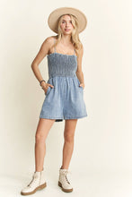 Load image into Gallery viewer, Summer Nights Denim Smocked Romper
