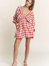 Load image into Gallery viewer, Searching For Love Plaid Red Romper
