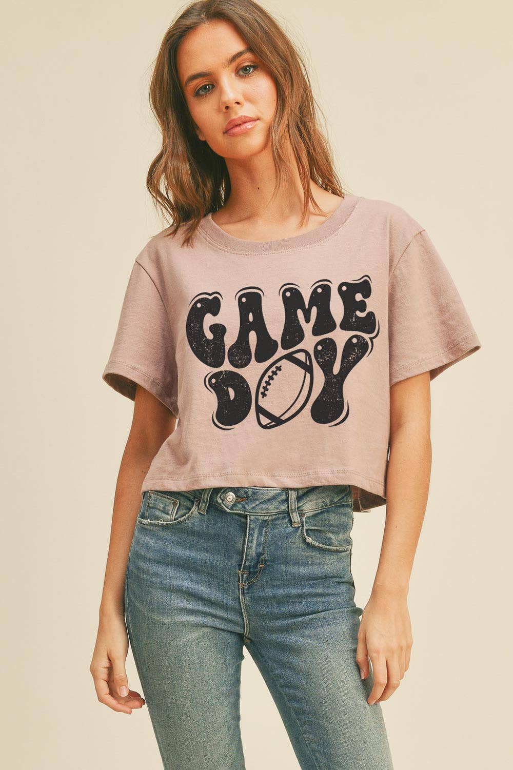 Game Day Football Graphic Tee: Mauve