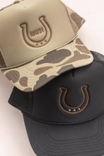 Load image into Gallery viewer, Horseshoe Western Trucker Hat Cap: Olive/Camo
