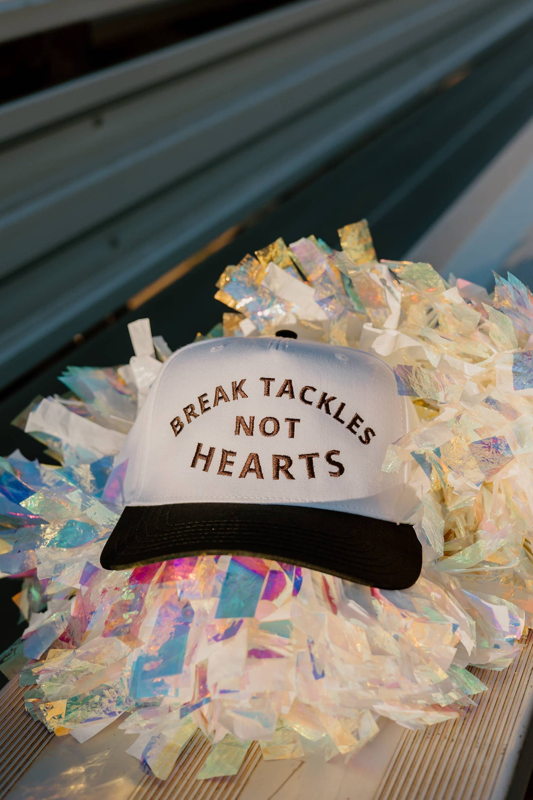 Break Tackles, NOT hearts!! Trucker Hats