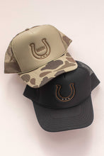 Load image into Gallery viewer, Horseshoe Western Trucker Hat Cap: Olive/Camo
