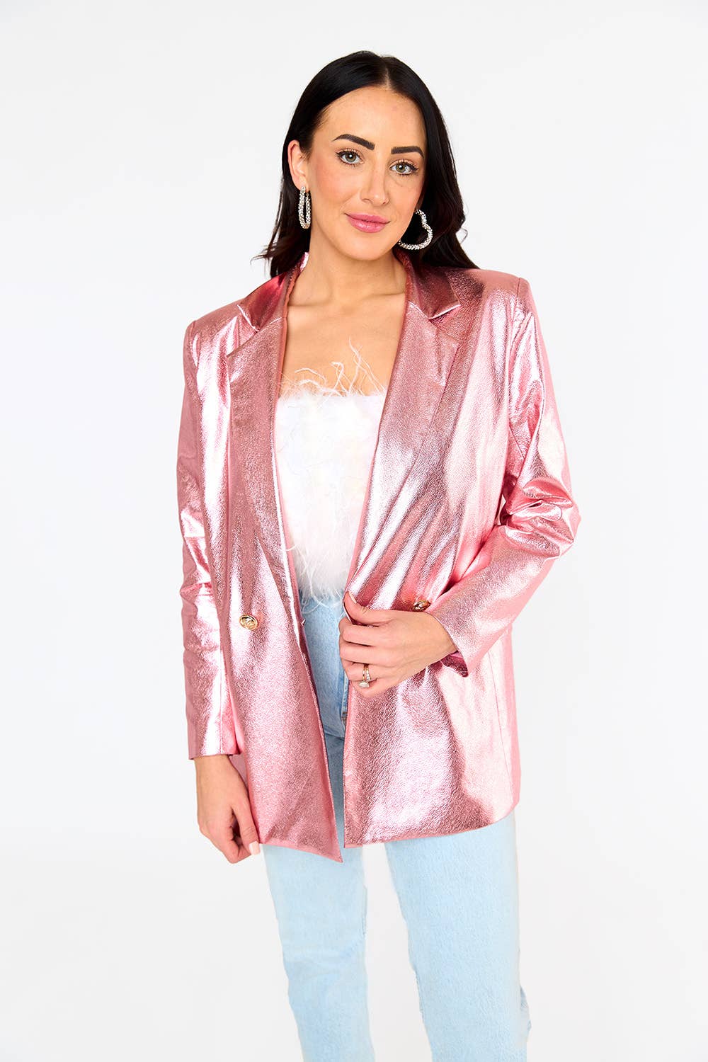 Avery Begonia Metallic Blazer- Buddy Love