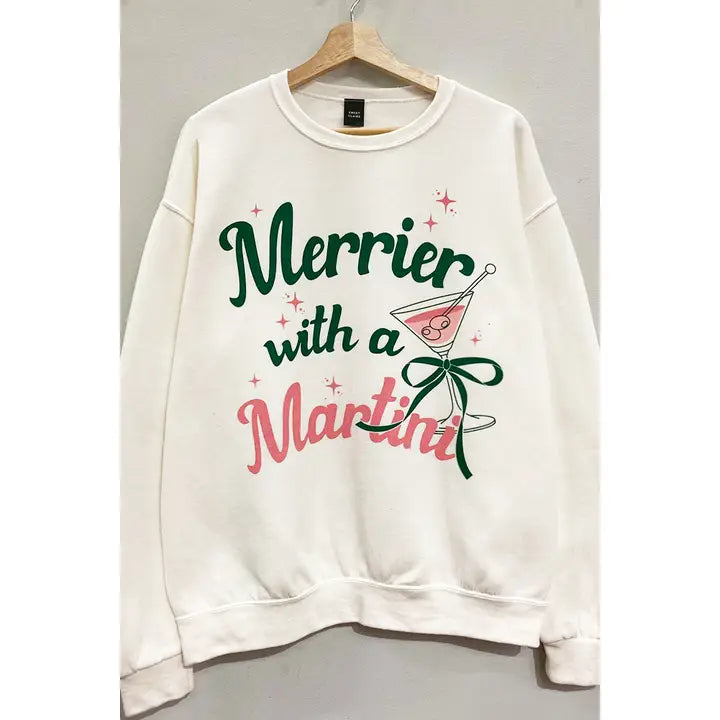 Merrier with a Martini Oversized Sweatshirt