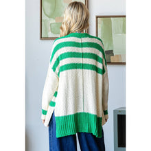 Load image into Gallery viewer, Stripe Mix Oversize Cardigan: Red Combo
