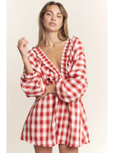 Load image into Gallery viewer, Searching For Love Plaid Red Romper
