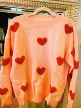 Load image into Gallery viewer, Whole Lotta Love Pink Heart Sweater
