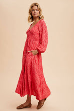 Load image into Gallery viewer, Cherry Tomato Smocked Floral Maxi Dress
