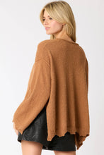 Load image into Gallery viewer, Sure Thing Brown Raw Edge Loose Fit Sweater
