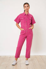 Load image into Gallery viewer, Dream Big Pink Utility Denim Jumpsuit
