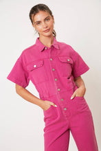 Load image into Gallery viewer, Dream Big Pink Utility Denim Jumpsuit
