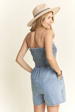 Load image into Gallery viewer, Summer Nights Denim Smocked Romper
