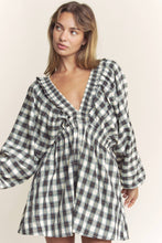 Load image into Gallery viewer, Searching For Love Plaid Black Romper
