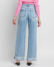 Load image into Gallery viewer, Baggy Distressed Cuffed Denim
