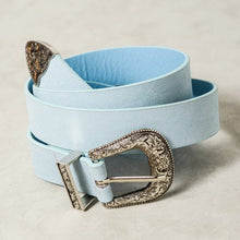 Load image into Gallery viewer, Baby Blue Classic Western Belt
