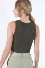 Load image into Gallery viewer, Vintage Black V-Neck Seamless Crop Top
