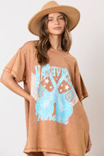 Load image into Gallery viewer, Washed Brown &#39;Nashville &#39; Graphic Prints Tee Dress
