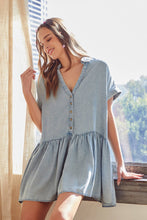 Load image into Gallery viewer, Light Denim Buttoned Tunic Dress
