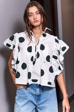 Load image into Gallery viewer, Polka Dot Ruffle Sleeves Print Top
