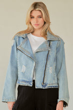 Load image into Gallery viewer, Rhinestone Blue Jean Jacket
