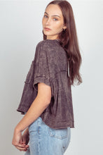 Load image into Gallery viewer, Charcoal Oversized Washed Crop Knit Top

