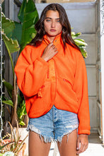 Load image into Gallery viewer, Neon Orange Soft Fleece Snap Button-up Jacket
