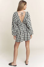 Load image into Gallery viewer, Searching For Love Plaid Black Romper
