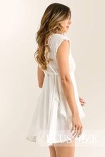 Load image into Gallery viewer, Summertime Dreams Ruffle White Mini Dress
