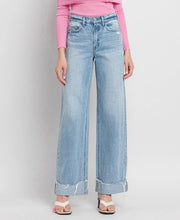 Load image into Gallery viewer, Baggy Distressed Cuffed Denim
