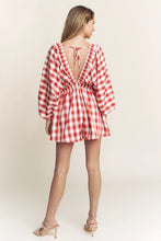 Load image into Gallery viewer, Searching For Love Plaid Red Romper
