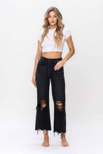 Load image into Gallery viewer, 90s Vintage Crop Flare Jeans Black
