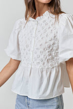 Load image into Gallery viewer, Bright Days Puff Sleeve Button Up Blouse
