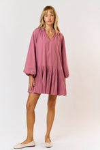 Load image into Gallery viewer, Daydreaming of You Puff Sleeve Mauve Dress
