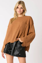 Load image into Gallery viewer, Sure Thing Brown Raw Edge Loose Fit Sweater
