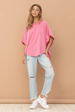 Load image into Gallery viewer, Hot Pink Washed Studded High Low Tee
