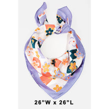 Load image into Gallery viewer, Purple Floral Print Square Scarf
