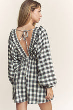 Load image into Gallery viewer, Searching For Love Plaid Black Romper
