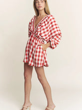 Load image into Gallery viewer, Searching For Love Plaid Red Romper
