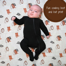 Load image into Gallery viewer, Life Is Better In Boots Western Baby Swaddle Blanket
