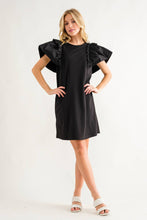 Load image into Gallery viewer, Black Ruffled Mini Dress
