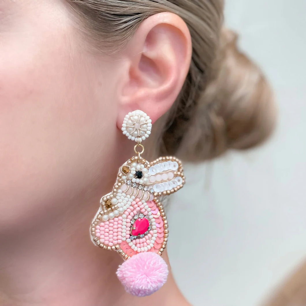 Pink Bunny Earrings