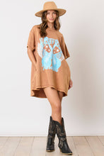 Load image into Gallery viewer, Washed Brown &#39;Nashville &#39; Graphic Prints Tee Dress
