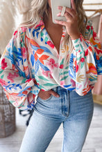 Load image into Gallery viewer, Vibrant Floral Printed Billowy Sleeve Shirt
