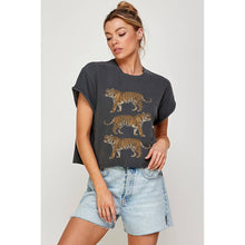 Load image into Gallery viewer, Tigers Vintage Graphic Crop- Black
